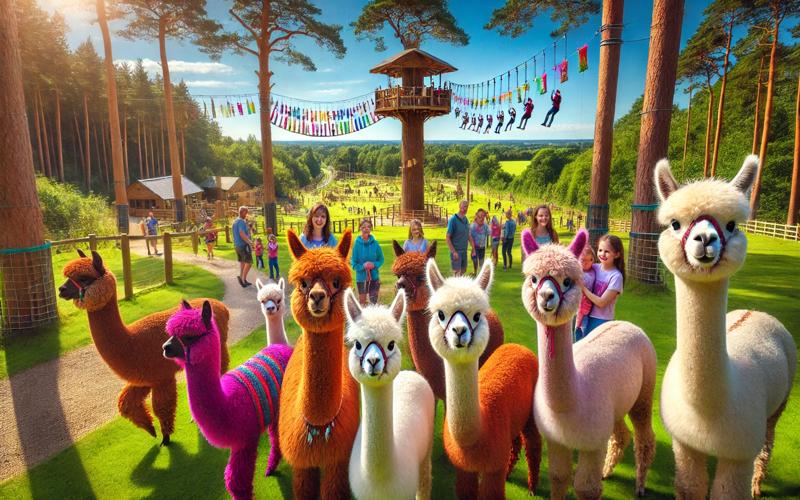 Alpacas in field